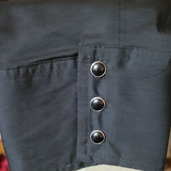 Wrangler Mens Pearl Snap Black Button Down Western Shirt Size XL - Picture 3 of 6